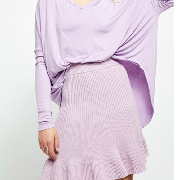 Free People Solid Ribbed Mini Skirt NEW WITH TAG - Picture 2 of 6